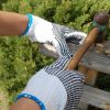 Bleach cotton/polyester string knit.Black pvc dots both sides.DDsafety 77+countries low-cost manufacturer gloves.CE/ISO standards work gloves