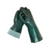 DDsafety CE/ISO standards,35cm Dark green Smooth Fully Dipped PVC Gloves Chemical Resistant Cheap Industrial polyester/cotton Lined