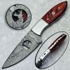 Damascus Hunting knife Custom Hand Made With Wire cut Deer Antler 