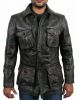 Mens Vintage Distressed Motorcycle Leather Jacket Coat For Men Genuine Leather