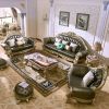 french antique royal wooden sofas for living room 