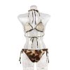 Tiger Print Two Piece Swimsuit Swimwear Sexy Bikini with Adjustable Pa