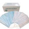 Meltblown Nonwoven Fabric Face Mask Blue Disposable Mask Face 3ply for Virus Protection in Low Risk Environments 