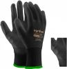 GLOVEMAN 13 Gauge Nylon Liner Black PU Palm Coated Work Gloves 