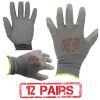 Working Nylon Palm Pu Safety Gloves Xingyu Red Nylon Black PU Coated Safety Work Gloves