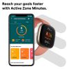 Fit B  Versa 3 Health and Fitness Smartwatch Wristband with Heart Rate, GPS, Voice Assistant Tracker, 6+ Days Battery Life, Water and Stain Resistant - Pink Clay/Soft Gold Aluminum