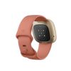 Fit B  Versa 3 Health and Fitness Smartwatch Wristband with Heart Rate, GPS, Voice Assistant Tracker, 6+ Days Battery Life, Water and Stain Resistant - Pink Clay/Soft Gold Aluminum