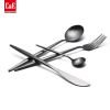 4 Piece New Design Black Stainless Steel Flatware Set Cutlery Set