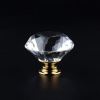Crystal Glass Knobs Cupboard Pulls Europe Style Diamond Shape Design Door Drawer Cabinet Handles 