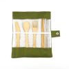 Dinnerware Sets Bamboo Wood Travel Eco Friendly Flatware Camping Cutlery Set Utensil Customizable Shape And Size