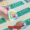 High quality custom vinyl clear sticker label, waterproof transparent PET label sticker with gold stamping