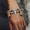 New Minimalist Gold And Silver Bone Charm Bangle Ring Jewelry Iced Out Zircon For Bracelet Women