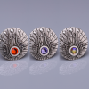 Amaranth Natural Stone Silver Plated Magnet Brooches