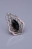 Black Crystal Stone Silver Plated Magnet Brooches