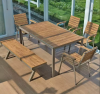 High Quality Outdoor Vineyard Patio Furniture Aluminum Dining Set with Table and Chair for Garden Brown