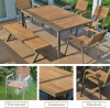 High Quality Outdoor Vineyard Patio Furniture Aluminum Dining Set with Table and Chair for Garden Brown