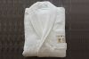 Shawl collar bathrobe 100% cotton white robe with embroidery