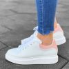 Women High Sole Sneakers White&Pink