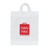 Custom printed plastic bag soft loop handle eco-friendly reusable shopping bag from Hanpak JSC