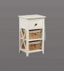 Wooden cabinet with (2) 3 seagrass drawers