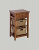 Wooden cabinet with (2) 3 seagrass drawers