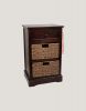 Wooden cabinet with (2) 3 seagrass drawers