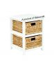 Wooden cabinet with (2) 3 seagrass drawers