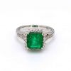 18K Emerald Ring Octag...