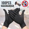 GLOVEWORKS HD Industrial Black Nitrile Gloves with Diamond Grip Box of 100, 6mil, Size Large, Latex, Powder Free, Textured, Disposable