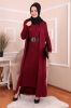 2 Pieces Woman Dress Knitted Suit, Long Cardigan and Maxi dress Muslim Fashion Islamic Winter Clothing Turkey