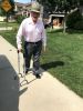Rock Steady Cane, Height Adjustable Quad Cane for Seniors with Soft Cushion Handle, Sit to Stand Walker