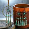 Bohemian tassel dream catcher Necklace and Earrings sets - E0015