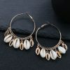 Sea shell big circle Earrings - HQEF-0059