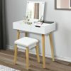 Dressing Table With Mirror Modern Vanity Table Bedroom Storage  Bedroom Furniture Set Vanities Drawers