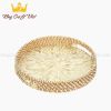 Vietnam Eco-friendly HIGH QUALITY Unique Decor Round SERVING TRAY Mother Of Pearl Rattan Tray