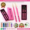 2pcs Titanium Gold Tip And Pink Handle Eyelash Extension Tweezers Set