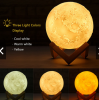 3D Printing Moon Light Lunar Night Lamp Warm &amp; Cool White Dimmable Touch Control Home Decorative Light