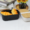 eco friendly custom biodegradable leakproof bamboo fiber lunchbox lunch bento box with bamboo lid