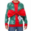 Wholesale Children knitted jumper red big bow Christmas party pullover Custom snow flower Christmas 