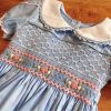 Blue hand smocked dress Bunniti BN225