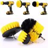 Hot Selling Yellow 3 Piece Electric Drill brush Automotive Home Cleaning Brush Set