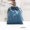 Silky Velvet Jewelry Pouch, Drawstring Pocket Purse, Blue Pink Green Small Gift Bag for Cosmetic Sample Lipsticks Earrings Necklace