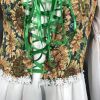Vintage Embroidered Vest for Wome Lace Up Sunflower Print Corset 2022 Spring New Clothing