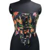 High Street Women's Camisole Embroidered Rich Tulips Petal Bra Cropped Tops Overbust Corset Crop Streetwear