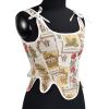 Floral y2k Crop Top Linen Cotton Sexy Corset Top Halter Sweats Female Summer Party Clubwear Cute Vests