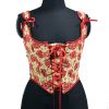 Square Neck Strap Summer Crop Top Floral Embroidery Corset Women Casual Basic Vest Cami Sexy Backless Tank Top