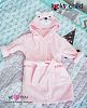 Bath Robe Happy Bathtime Kittie pink