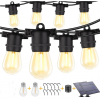  PSS14-4S. 2W, 15m, 15 pc, Outdoor Solar Series Light Outdoor String Light with Remote, USB Port, 32 LED Bulbs Solar Patio Solar Lights Outside Garden Garden Fence Bistro Loop Wedding Decor-Black