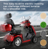 PSJXY5D-W1171107067 red 800W four-wheel electric motorcycle.  Adult walking LED lighting flight portable 25 km/h load 150 KG 35-45 km travel motorcycle, medium motorcycle, heavy motorcycle adult general use