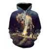 Winter warm polyester long sleeve 3d lion pattern premium hoody design your own brand men sweaters hoodies